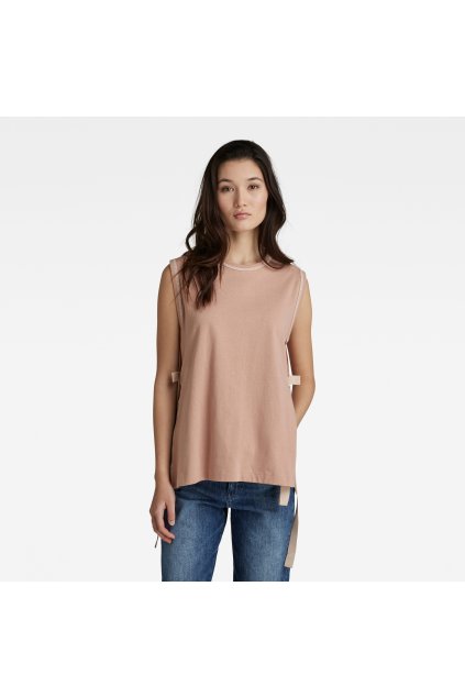 Top - Tape tank top loose ružový