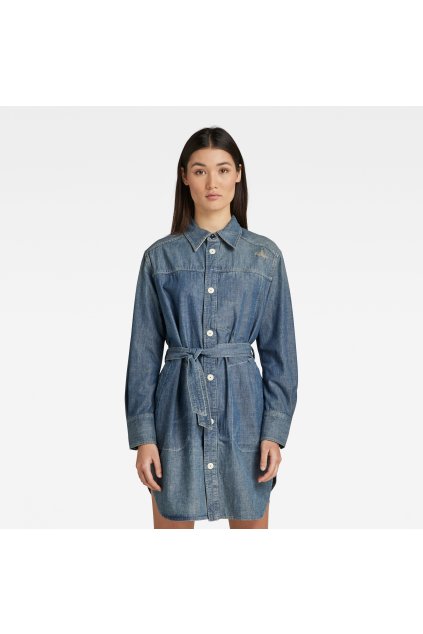 Košeľa - Long millery overshirt modrá