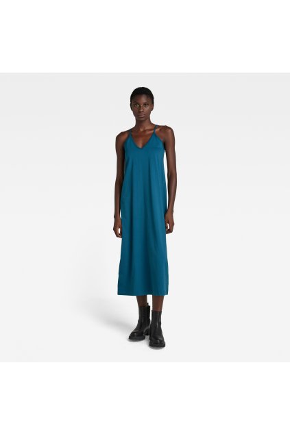 Šaty - Slip dress loose modré