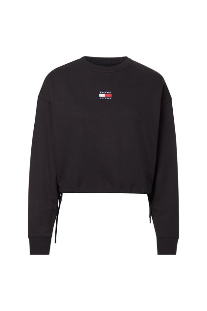 Mikina - TJW BXY CROP BADGE DRAWSTR CREW čierna