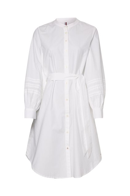 Šaty - ORG COTTON KNEE SHIRT DRESS LS biele