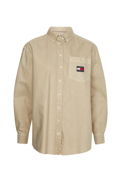 Košeľa - TJW BADGE BOYFRIEND SHIRT béžová