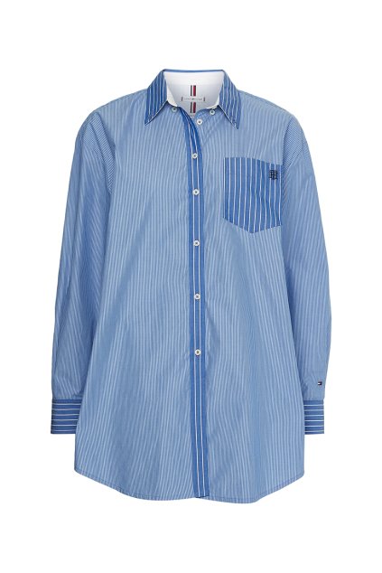 Košeľa - ORG CO STRIPE OVERSIZED SHIRT LS modrá