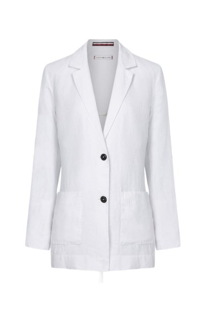 Sako - LINEN RELAXED SB BLAZER biele