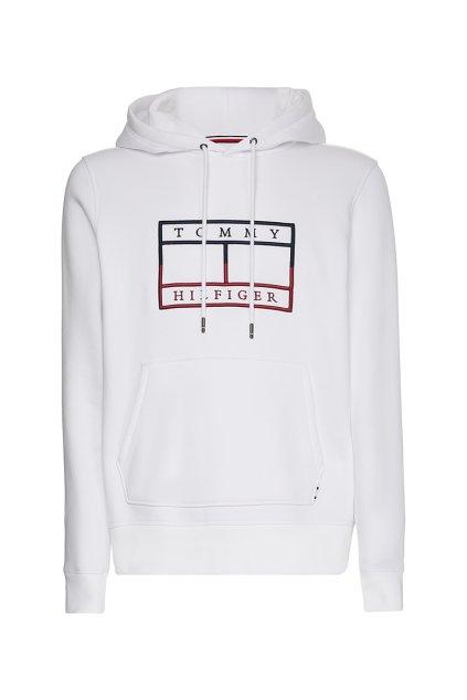 Mikina - FLAG OUTLINE HOODY biela