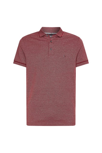Polo tričko - MOULINE TIPPED SLIM POLO červené