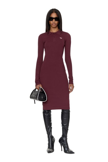 Šaty - D-RIBENNY-LS-D DRESS červené