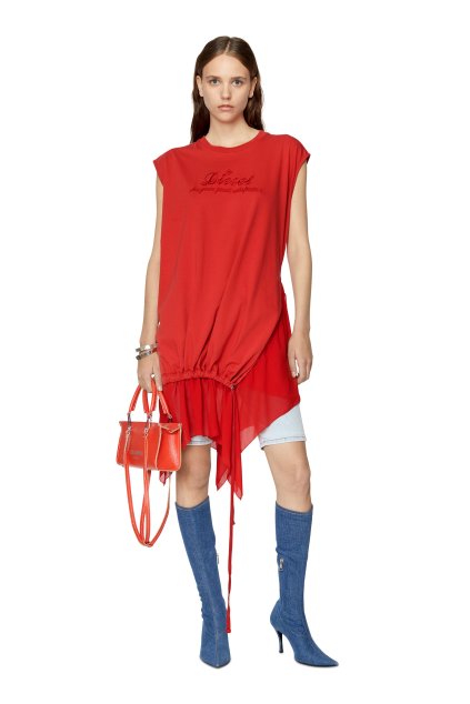 Šaty - D-ROLLETTE DRESS červené