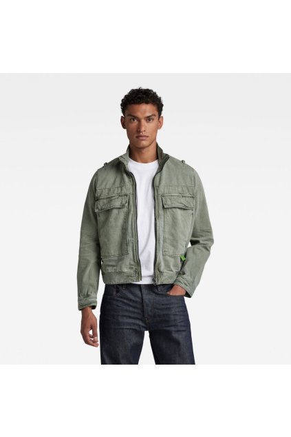 Bunda - Utility Flap Pocket Zip Jacket zelená