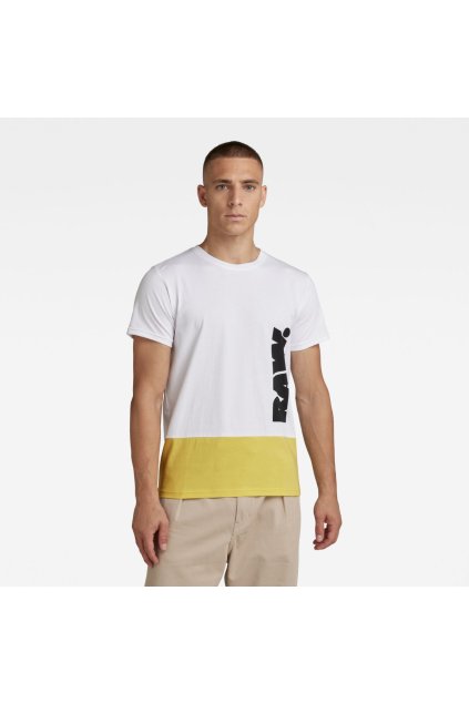 Tričko - Color block RAW. r t biele