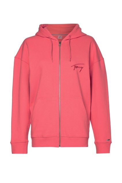 Mikina - TJW OVRSZD SIGNATURE ZIP THRU ružová
