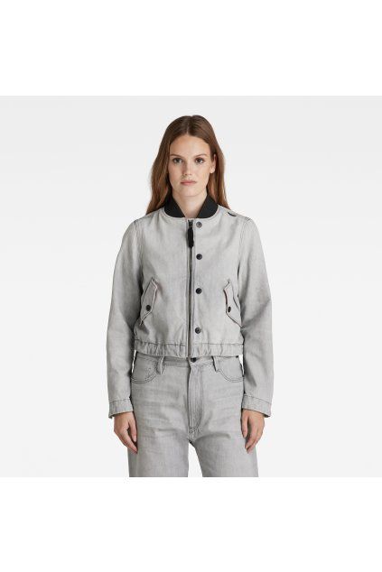 46807 bunda drawstring bomber jacket siva