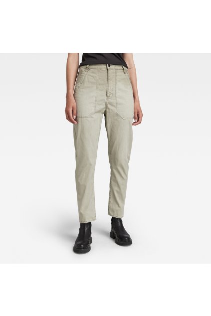 Nohavice - 3D fatigue boyfriend pant zelené
