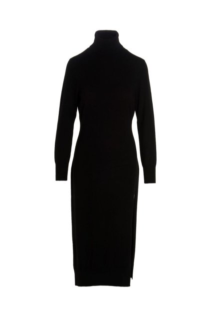 Šaty - TURTLE NK SLIT MIDI DRS čierne