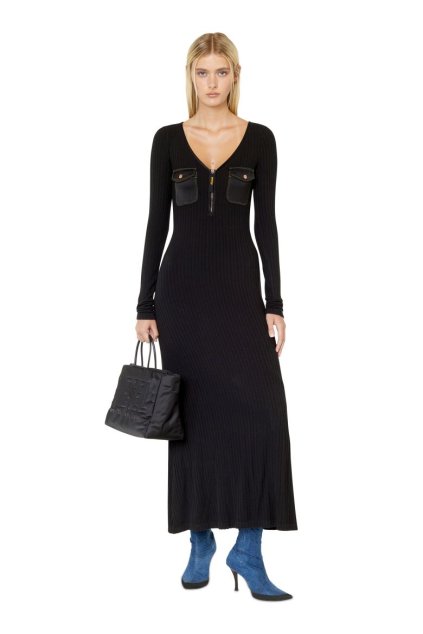 Šaty - D-BORDY-LONG DRESS čierne