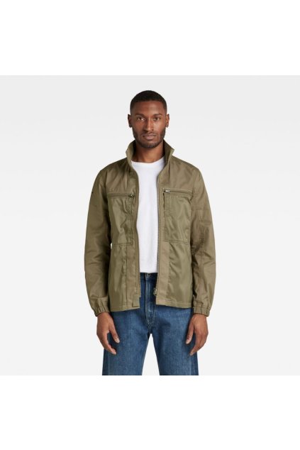 Bunda - Fabric mix overshirt zelená