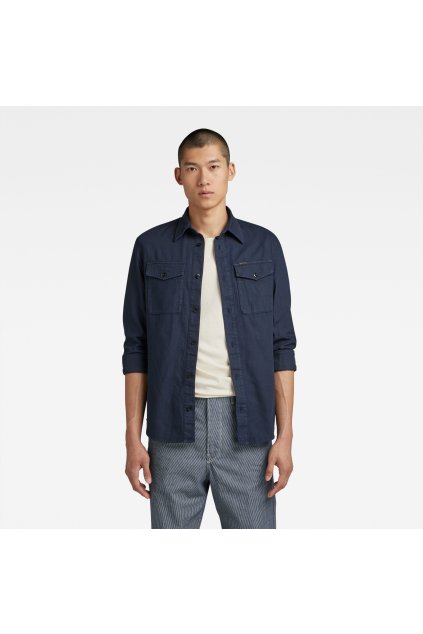 Košeľa - Marine slim shirt l\s modrá