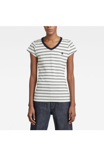Tričko - Eyben stripe slim v t wmn s\s béžové