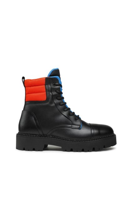 Čižmy - PADDED LACE UP HERIT čierne