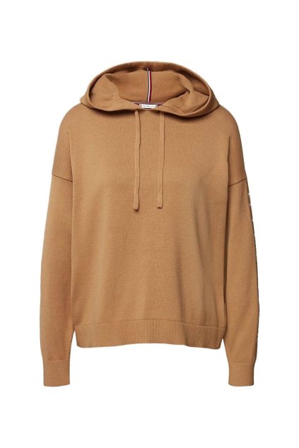 Mikina - COTTON GRAPHIC HOODI hnedá