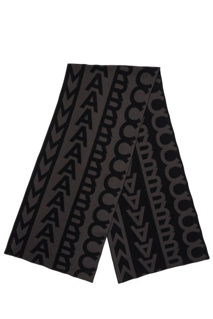 Šál - MONOGRAM KNIT SCARF čierny