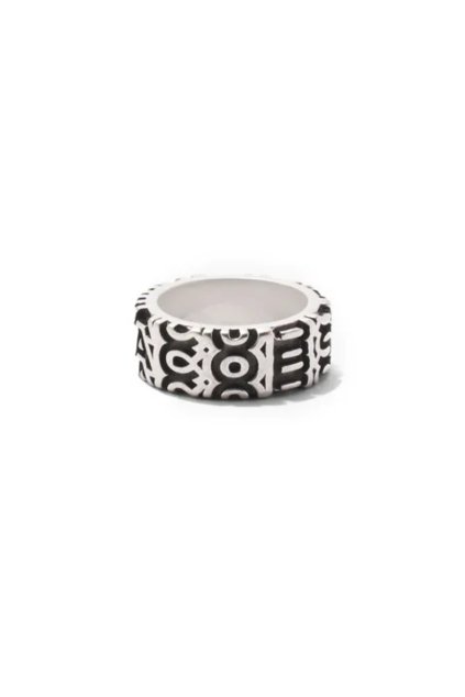 Prsteň - MONOGRAM ENGRAVED RING strieborný