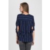 Blúzka - TOMMY HILFIGER FALLEEN BLOUSE 3/4 SLV tmavomodrá