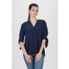 Blúzka - TOMMY HILFIGER FALLEEN BLOUSE 3/4 SLV tmavomodrá