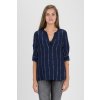 Blúzka - TOMMY HILFIGER FALLEEN BLOUSE 3/4 SLV tmavomodrá