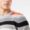 Sveter - Multi stripe r knit l\s sivý