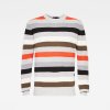 Sveter - Multi stripe r knit l\s sivý