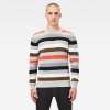 Sveter - Multi stripe r knit l\s sivý