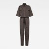 Overal - Army straight jumpsuit wmn 1\2 slv hnedý
