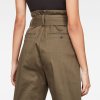 Nohavice - Bronson XL paperbag waist chino wmn zelené
