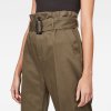 Nohavice - Bronson XL paperbag waist chino wmn zelené