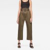Nohavice - Bronson XL paperbag waist chino wmn zelené