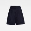 Krátke nohavice - Pleated high short wmn tmavomodré