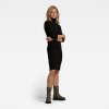 Šaty - Rib mock slim dress čierne