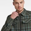 Bunda - G-star Check overshirt jacket zelená