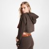 Mikina - MINI MK DOT CROP HOODIE hnedá