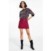 Sukňa - WOOL BLEND HERRINGB SHORT SKIRT bordová