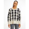 Sveter - HOUNDSTOOTH RELAXED C-NK SWEATER biely