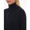 Sveter - ZIP-UP HIGH-NK SWEATER modrý