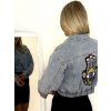 Světle modrá denim bunda HAND na zip s cvočkami