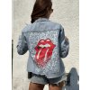 Světle modrá denim bunda ROLLING s potiskem