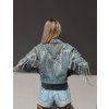 Světle modrá denim bunda MOONLIGHT s třásněmi