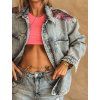 Festivalová oversize denim bunda DAZZLE s třásněmi