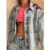 Festivalová oversize denim bunda DAZZLE s třásněmi