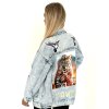 Světle modrá denim bunda FOCUS s nášivkami a potiskem