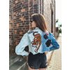 Ombré crop denim bunda LOST s nášivkami